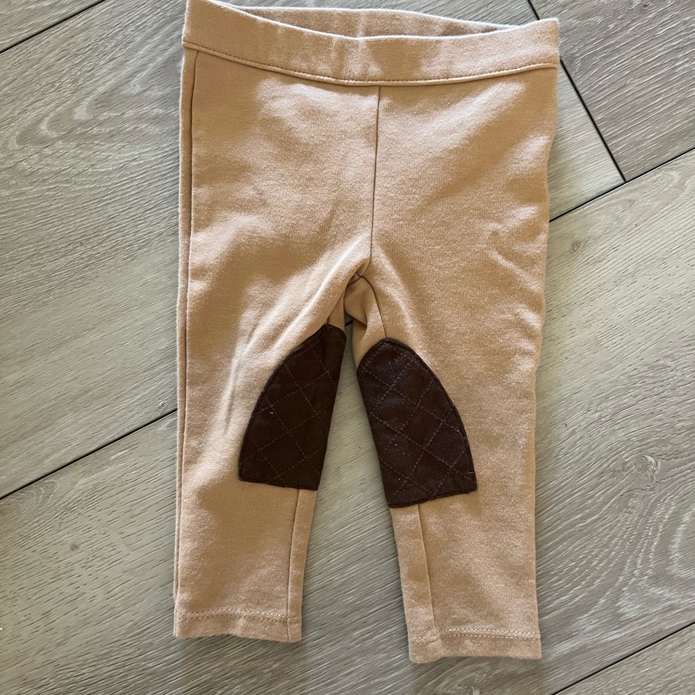 Janie and Jack Tan Saddle Leggings with Brown Patches